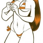 Artwork of a sexy girl trying a bikini