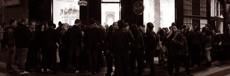 people attending the Rock group exhibition at voskel gallery in paris
