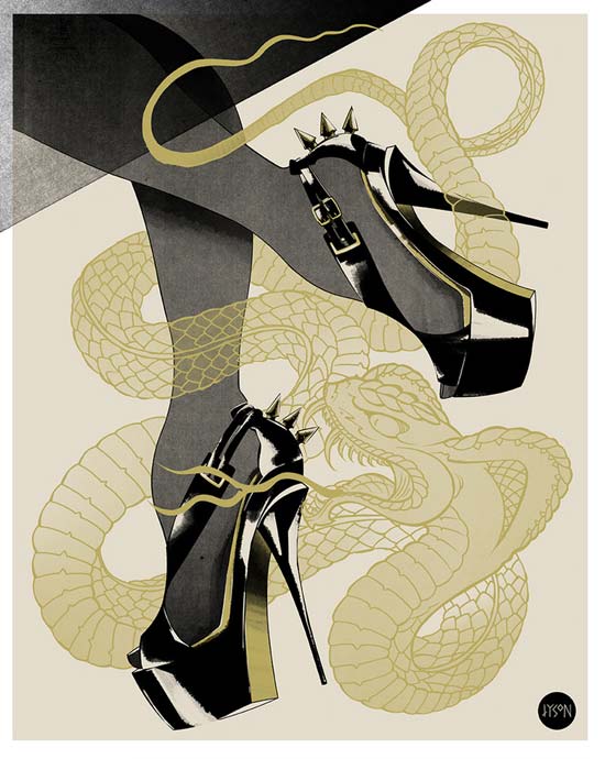 High heels shoes artwork