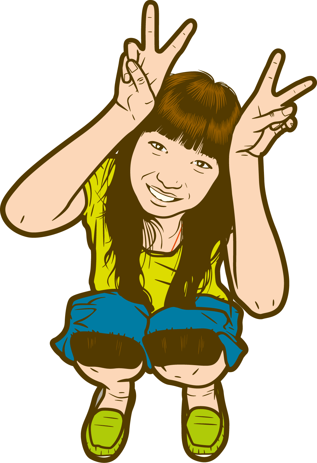 Asian girl drawing