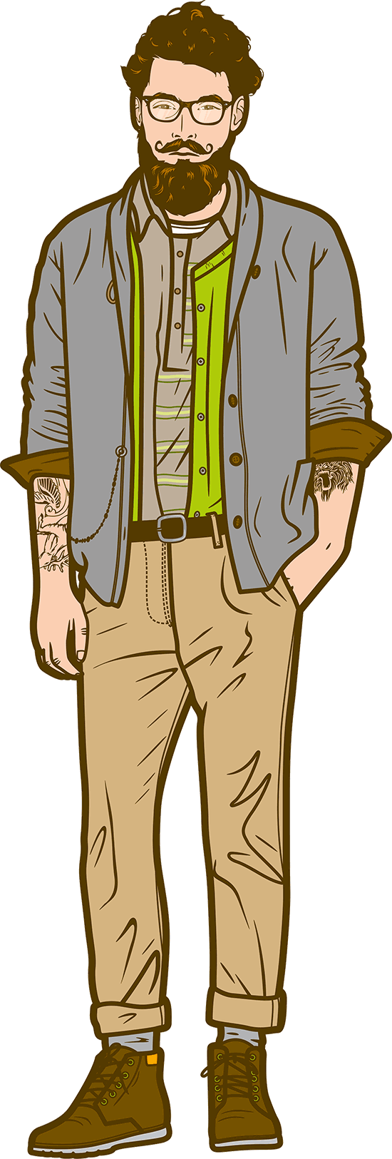 character illustration hipster