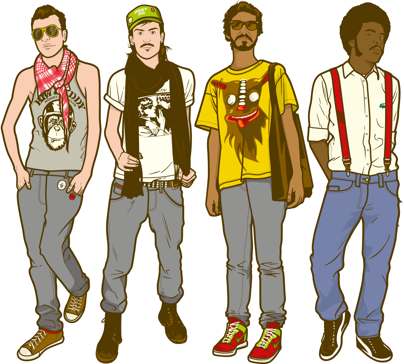 Illustration of hipsters