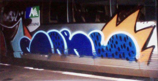 Old school vandalism on a train