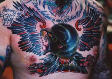 Chest tattoo by the US artist Grime