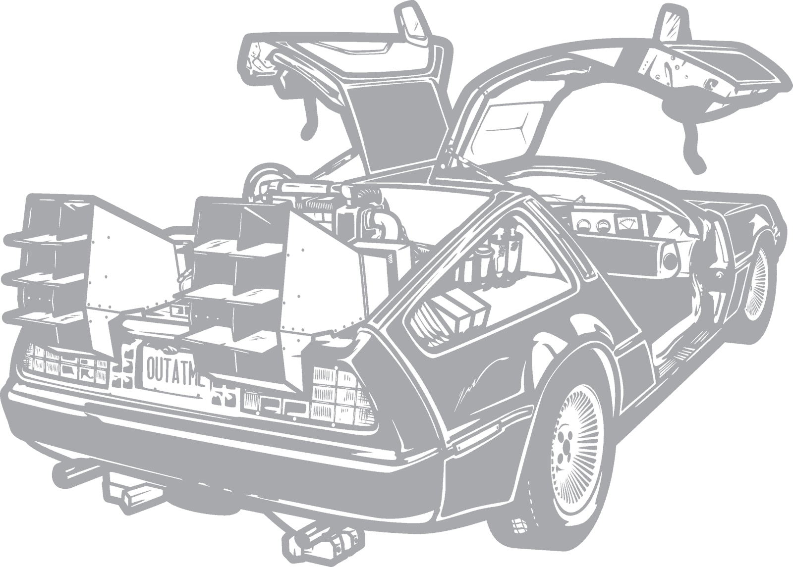 de lorean back to the future drawing