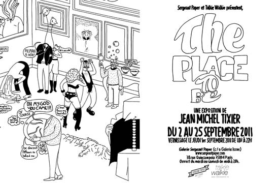 Flyer of the exhibition The Place To Be by Jean Michel Tixier