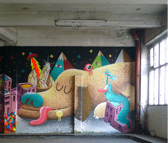 Wall painting by Les Jeanclode