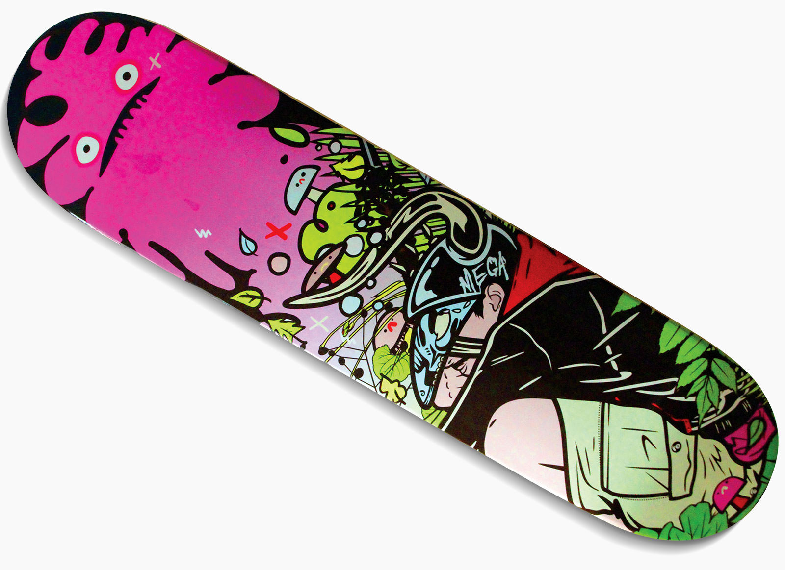 jon burgerman and mega skateboards collaboration