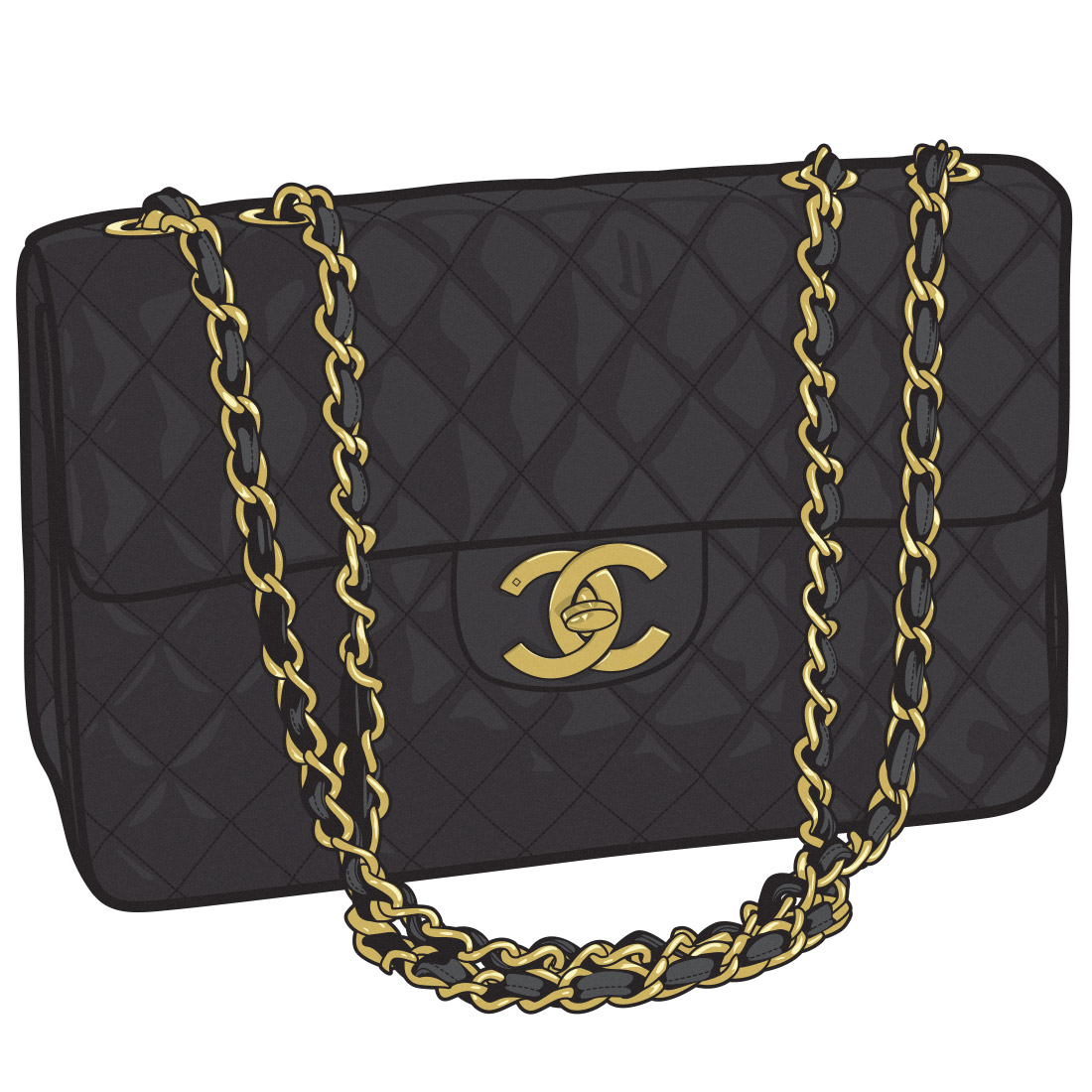 illustration chanel flap bag