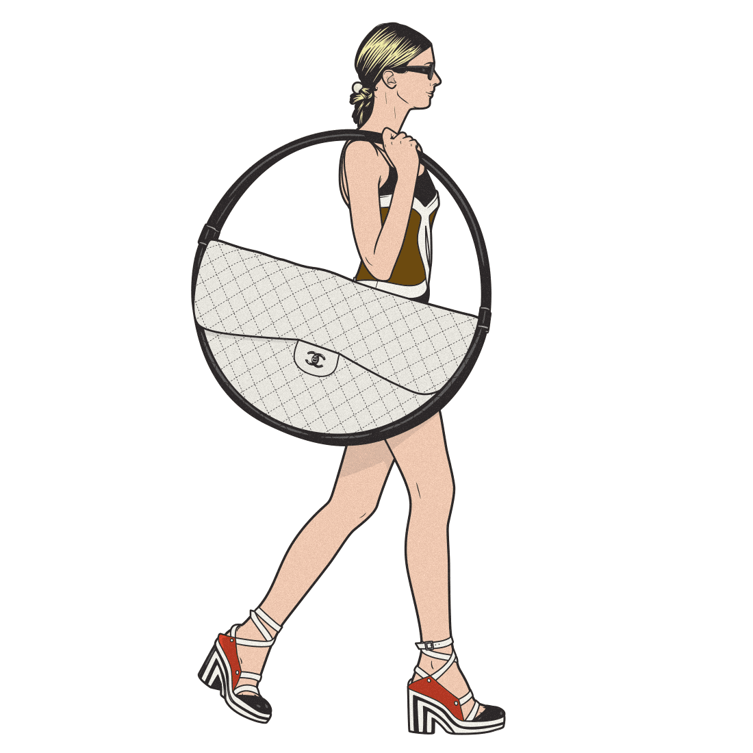 illustration chanel hula hoop bag