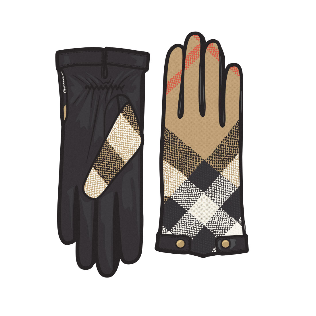 drawing burberry gloves
