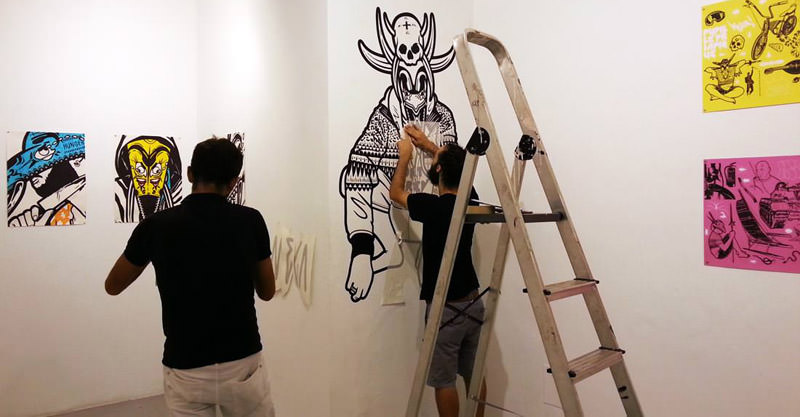 installation of my solo exhibition at Miscelanea gallery in Barcelona