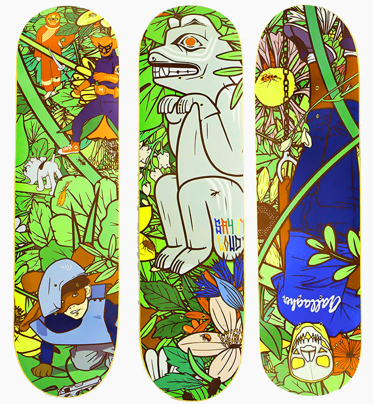 series of skateboards by mega for no comply in Australia