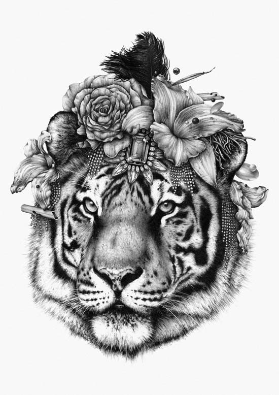 Illustration of a tiger head