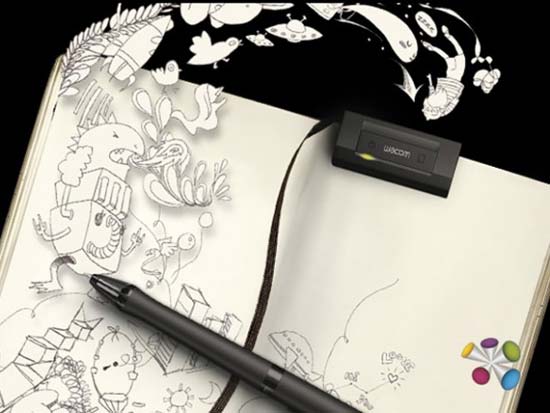 Promotional picture of the Wacom Inkling in action